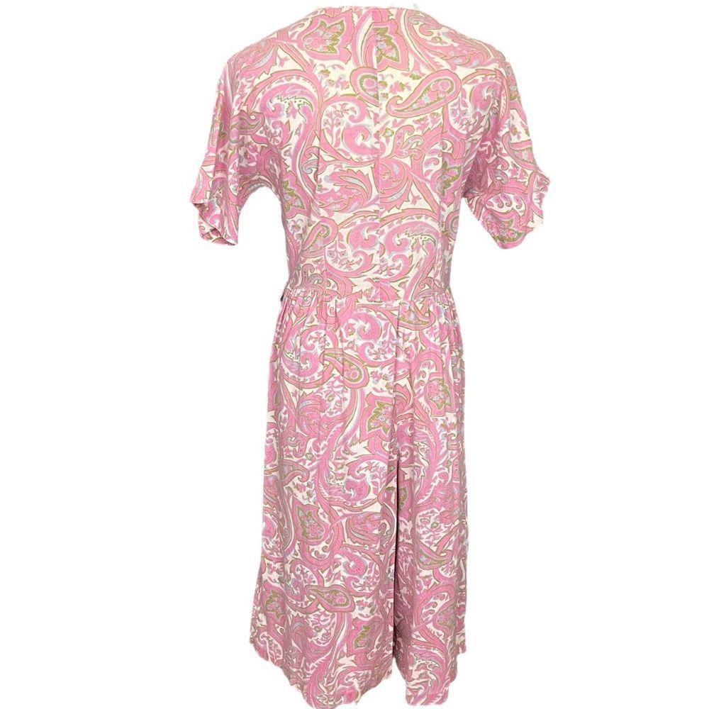 Vintage 60’s Pink Paisley Culottes Romper S - Picture 3 of 10